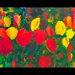 Fruehlingsgruss / Spring::Acryl auf Leinwand / Acrylic on canvas, 80 x 100 cm