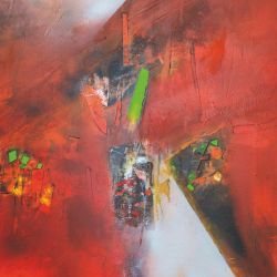 Abstract in Red 1:: Acryl auf Leinwand / Acrylic on canvas, 80 x 80 cm
